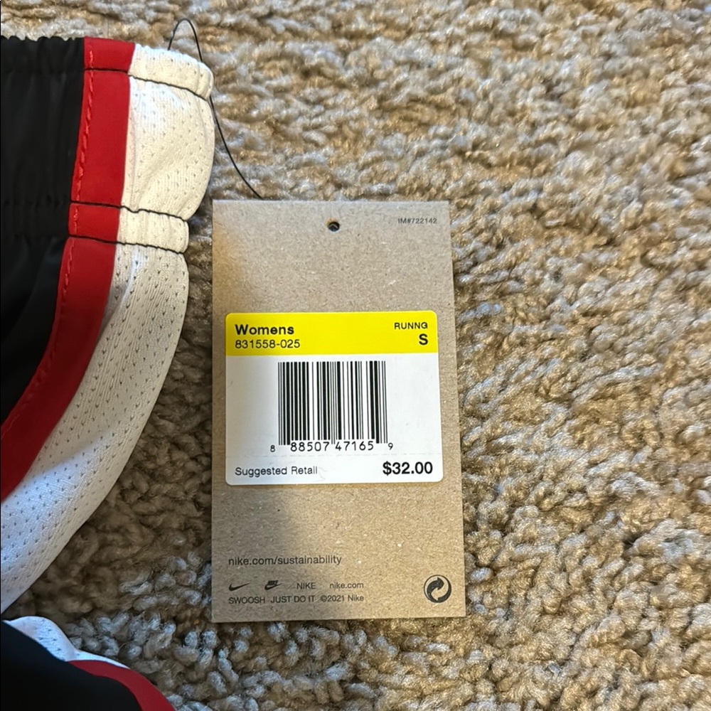 NEW: Nike Women's Black and Red Athletic Shorts - size small - Picture 2 of 3